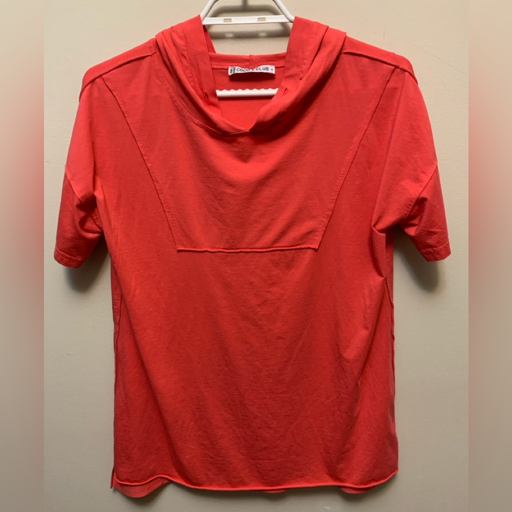 COCO Y CLUB Coral Short Sleeve Hoodie